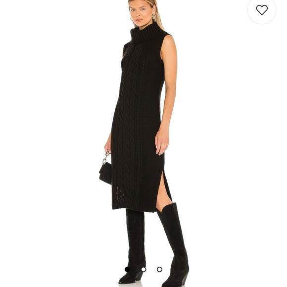 Cable Turtleneck Midi Sweater Dress 525 America Size Medium - Picture 1 of 9